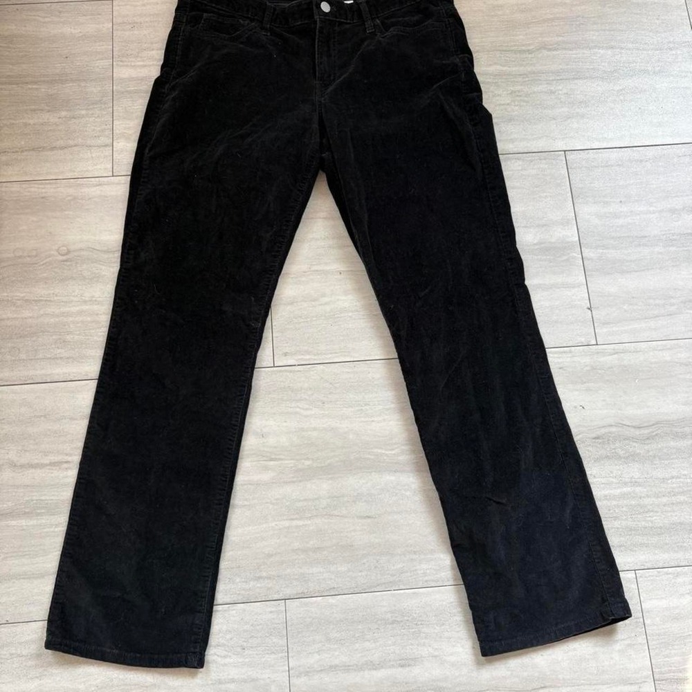Calvin Klein Jeans Womens Black Corduroy Straight Leg Pants Size 12
